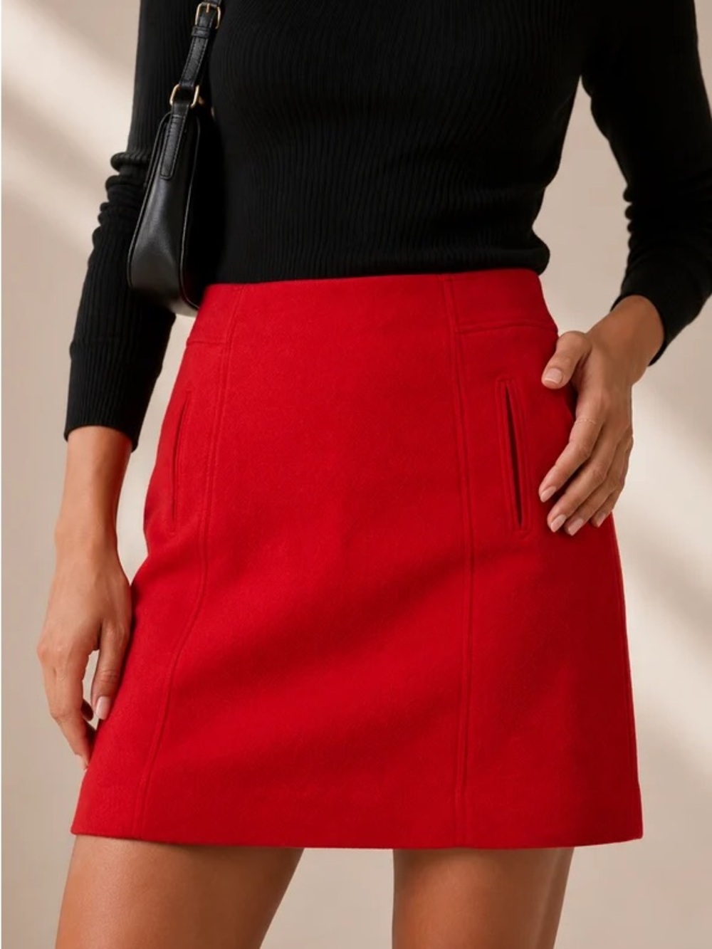 Talbots Red Wool Blend Skirt